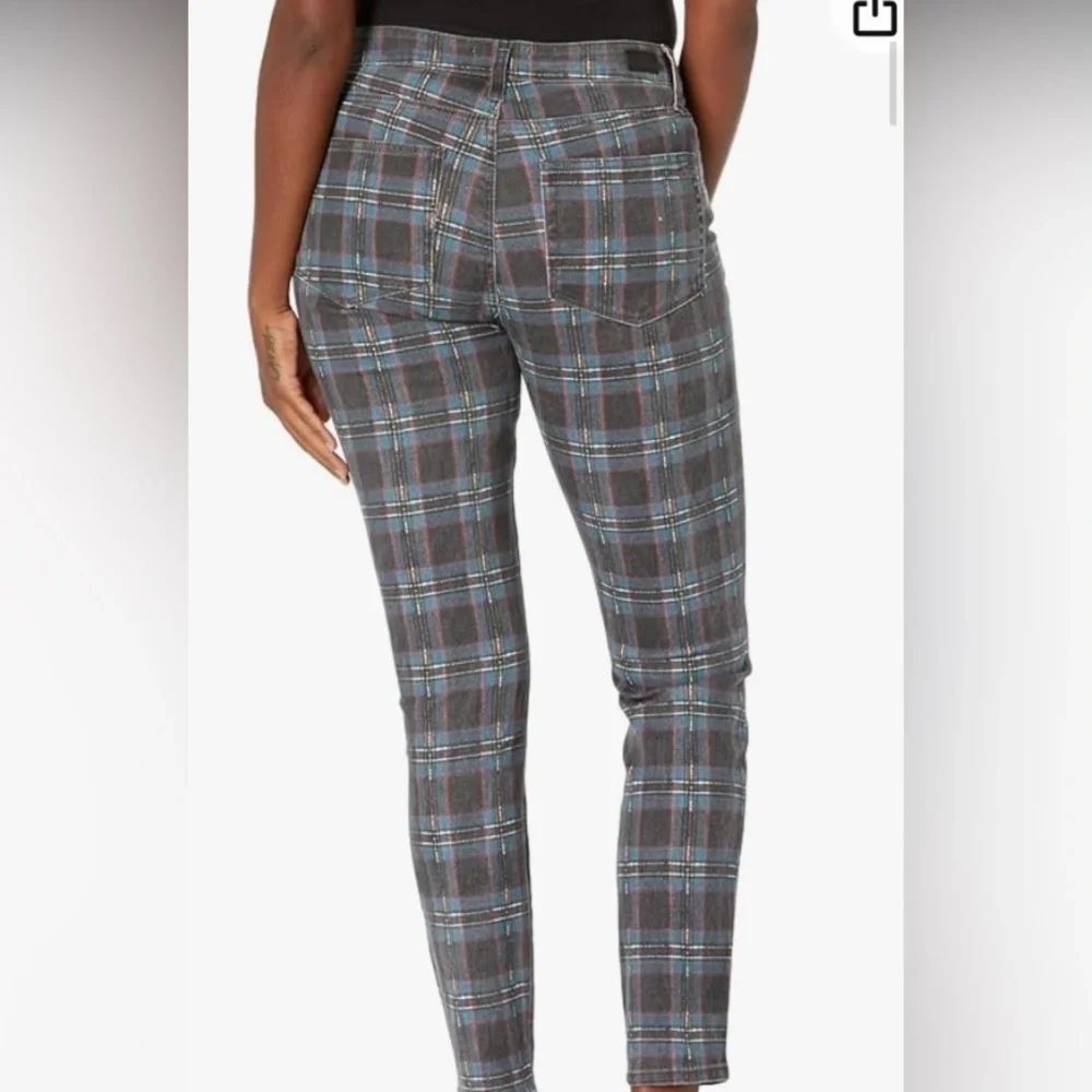 Paige size 25 Hoxton Ankle Black Atlantic Titan plaid jeans
